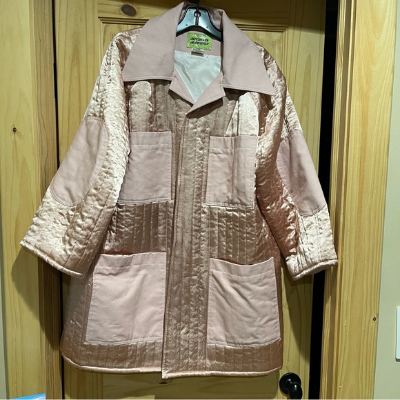 Michons Marigot Pink Satin Canvas Barn Coat Chore Jacket - Picture 5 of 12